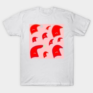 red holiday christmas santa cap pattern T-Shirt